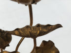 Japanese Buddhist Altar Fitting Copper Golden Lotus Flowers Vtg Jouka Gold BA681