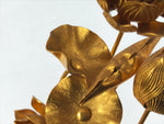 Japanese Buddhist Altar Fitting Copper Golden Lotus Flowers Vtg Jouka Gold BA682