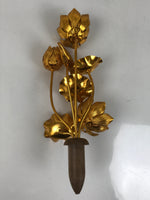 Japanese Buddhist Altar Fitting Copper Golden Lotus Flowers Vtg Jouka Gold BA682