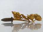 Japanese Buddhist Altar Fitting Copper Golden Lotus Flowers Vtg Jouka Gold BA682