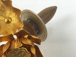Japanese Buddhist Altar Fitting Copper Golden Lotus Flowers Vtg Jouka Gold BA682