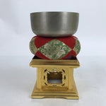 Japanese Buddhist Altar Fitting Copper Orin Bell Singing Bowl Gold Stand BA354