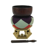 Japanese Buddhist Altar Fitting Copper Orin Bell Singing Bowl Resin Stand BA616