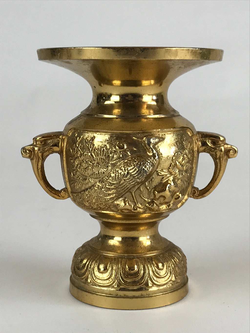 Japanese Buddhist Altar Fitting Flower Vase Vtg Flower Stand Brass Hanatate Kabi