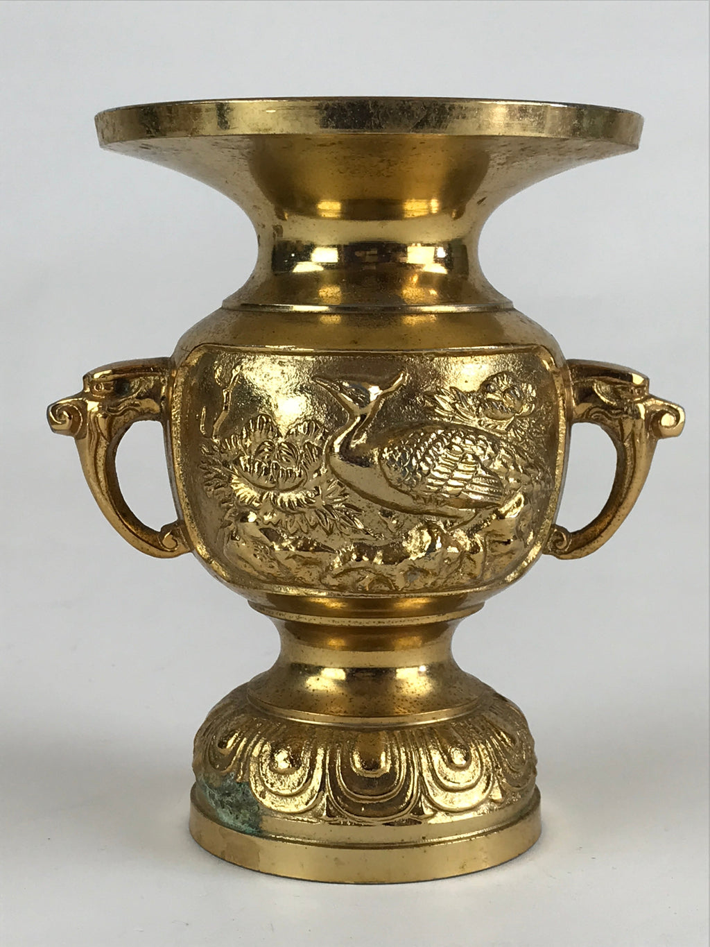 Japanese Buddhist Altar Fitting Flower Vase Vtg Flower Stand Brass Hanatate Kabi