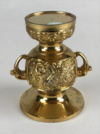 Japanese Buddhist Altar Fitting Flower Vase Vtg Flower Stand Brass Hanatate Kabi