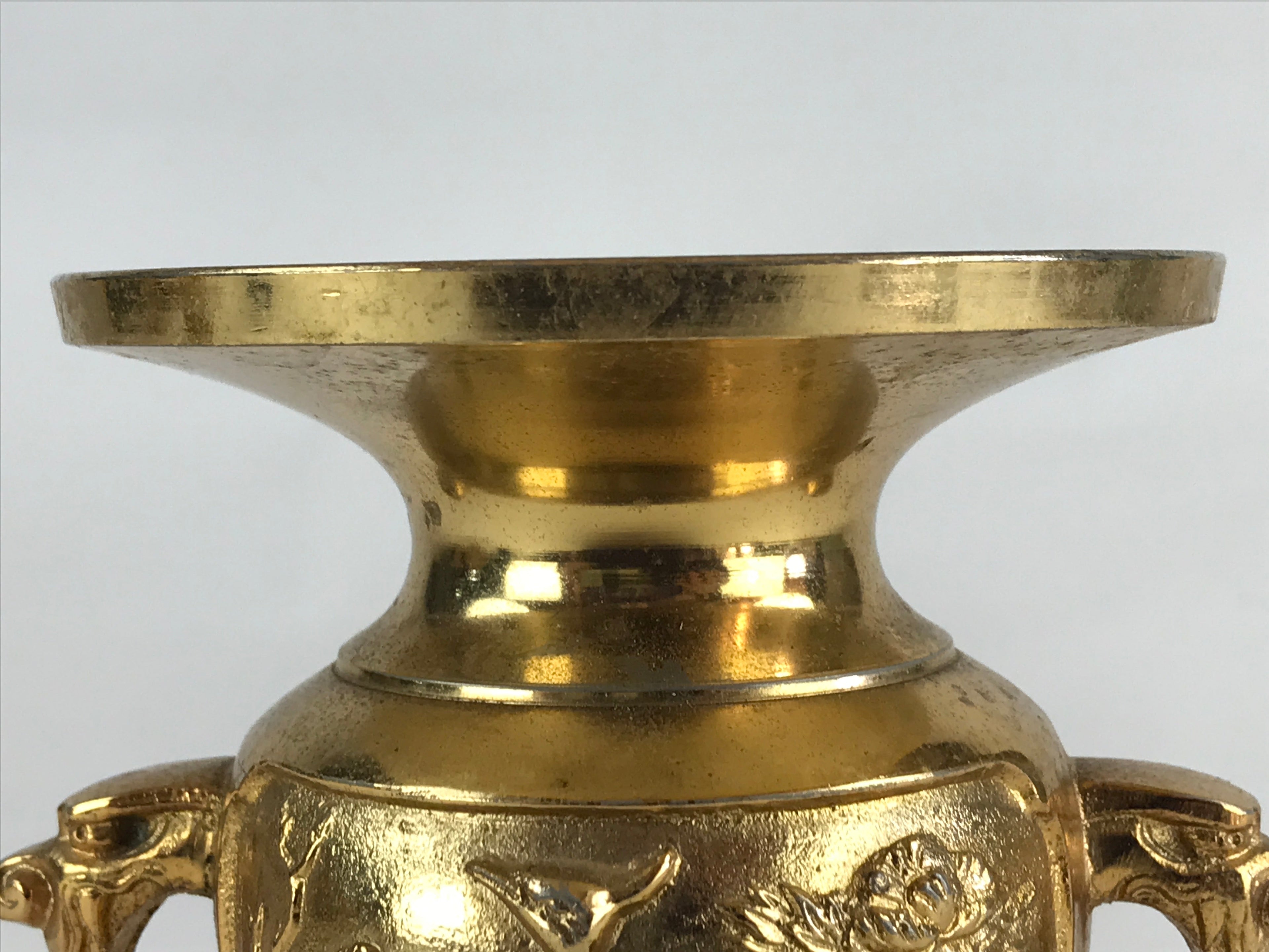 Japanese Buddhist Altar Fitting Flower Vase Vtg Flower Stand Brass Hanatate Kabi