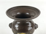 Japanese Buddhist Altar Fitting Flower Vase Vtg Metal Brass Butsugu BA44