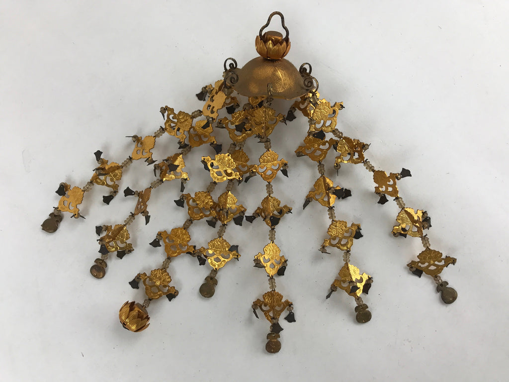 Japanese Buddhist Altar Fitting Hanging Lantern Brass Yoraku Vtg Butsugu BA216