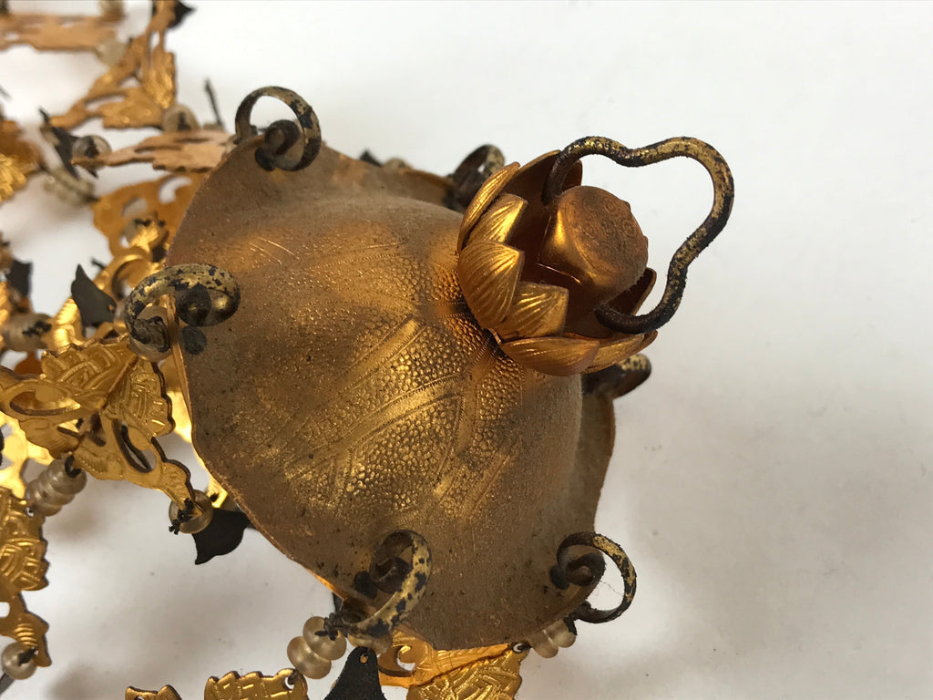 Japanese Buddhist Altar Fitting Hanging Lantern Brass Yoraku Vtg Butsugu BA216