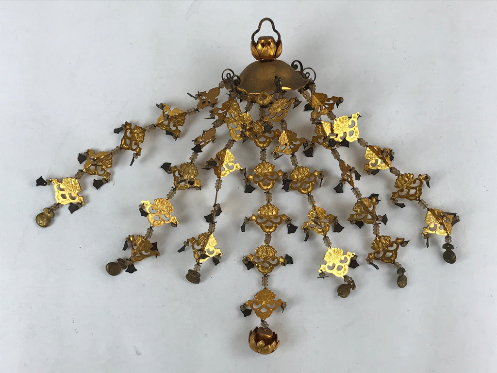 Japanese Buddhist Altar Fitting Hanging Lantern Brass Yoraku Vtg Butsugu BA216