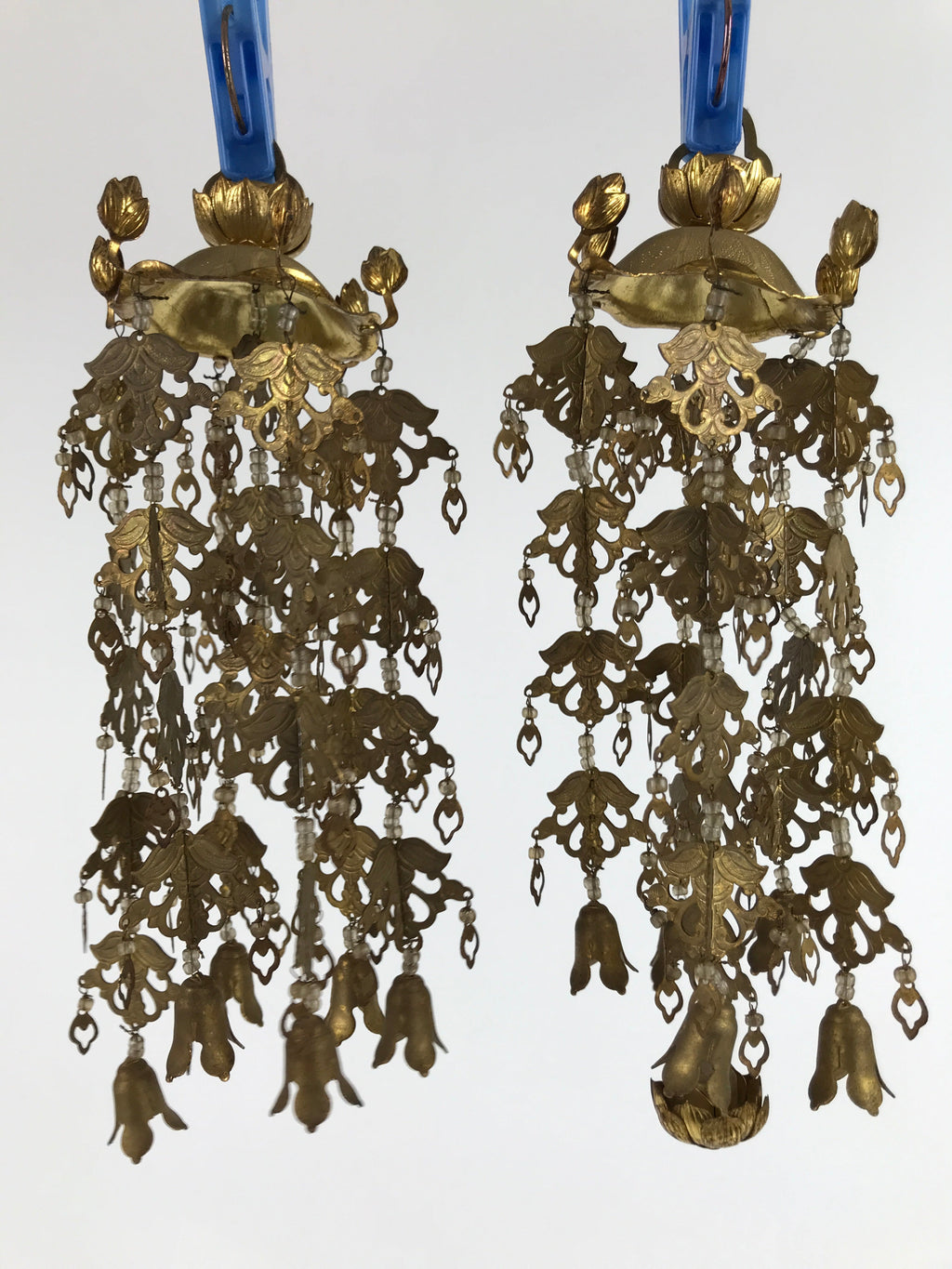 Japanese Buddhist Altar Fitting Hanging Lantern Brass Yoraku Vtg Butsugu BA451
