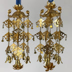 Japanese Buddhist Altar Fitting Hanging Lantern Brass Yoraku Vtg Butsugu BA483