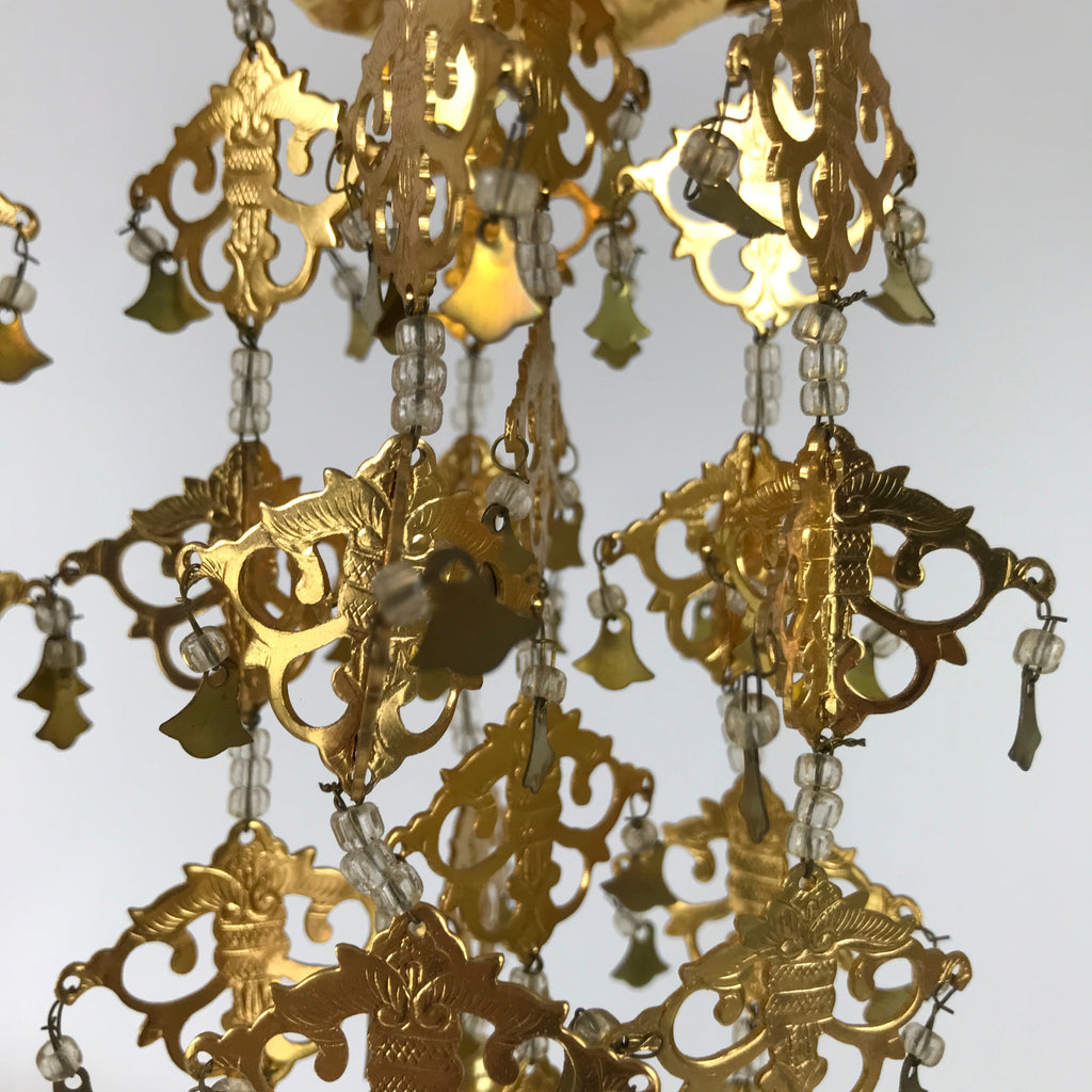 Japanese Buddhist Altar Fitting Hanging Lantern Brass Yoraku Vtg Butsugu BA483