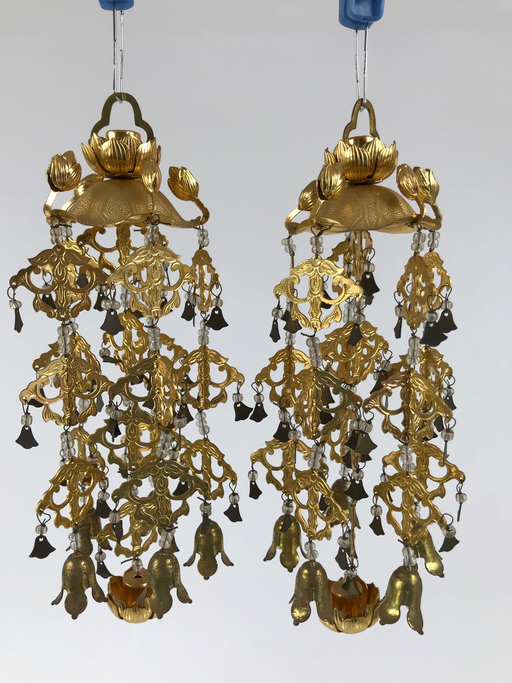 Japanese Buddhist Altar Fitting Hanging Lantern Brass Yoraku Vtg Butsugu BA841