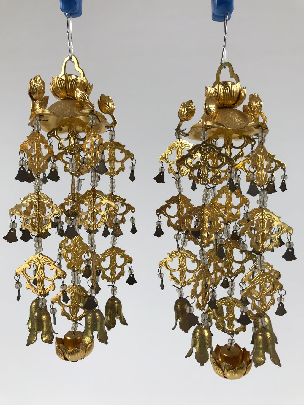 Japanese Buddhist Altar Fitting Hanging Lantern Brass Yoraku Vtg Butsugu BA841