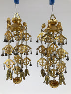 Japanese Buddhist Altar Fitting Hanging Lantern Brass Yoraku Vtg Butsugu BA841