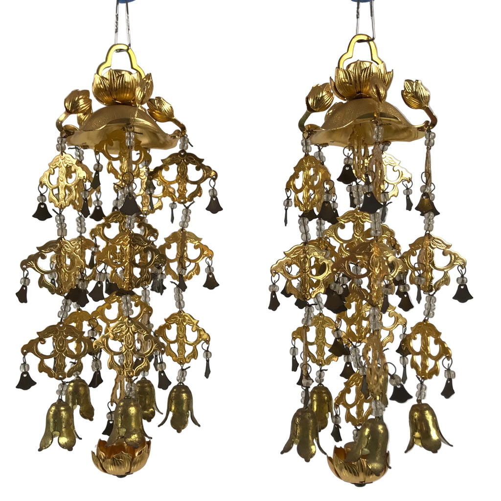 Japanese Buddhist Altar Fitting Hanging Lantern Brass Yoraku Vtg Butsugu BA841