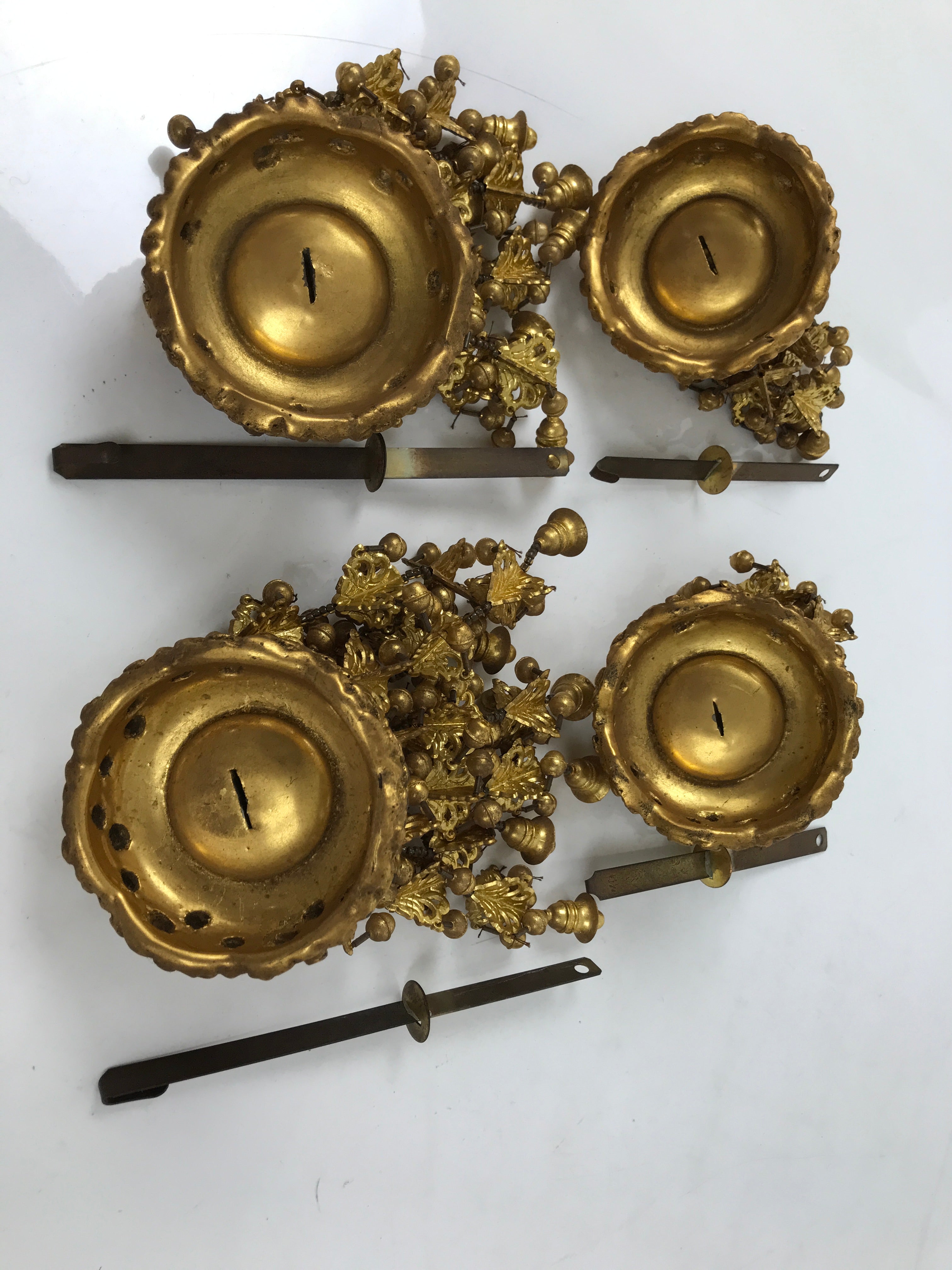 Japanese Buddhist Altar Fitting Hanging Lantern Wooden Yoraku Vtg Butsugu BA706