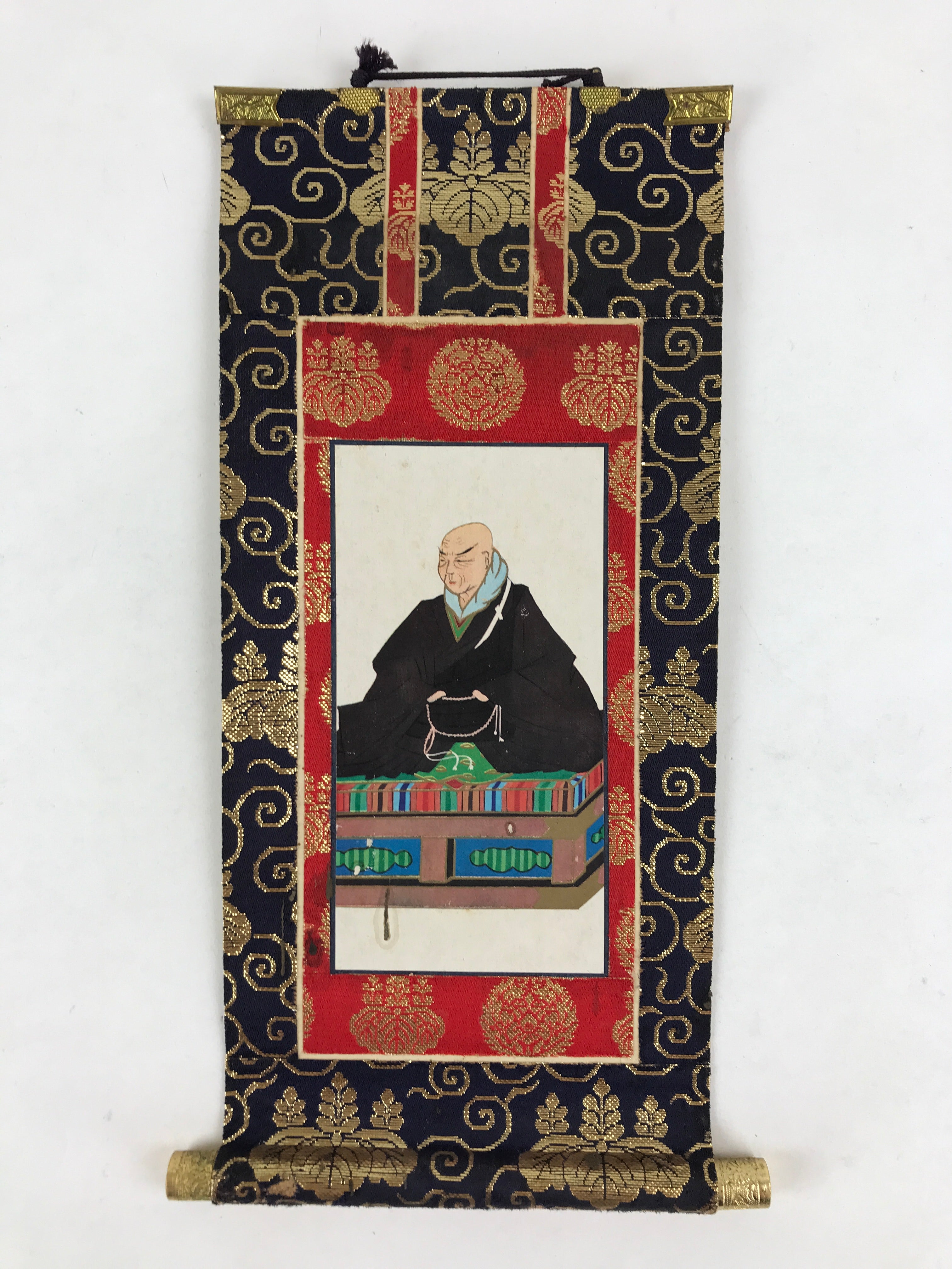 Japanese Buddhist Altar Fitting Hanging Scroll Vtg Shinshu-Takada Kakejiku BU990