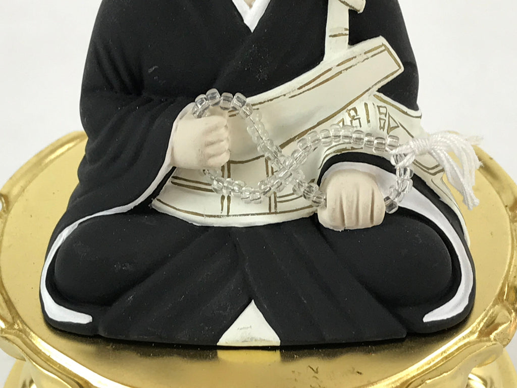 Japanese Buddhist Altar Fitting Honen Monk Lacquer Wood Jodo Shinshu BA168