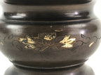 Japanese Buddhist Altar Fitting Incense Burner Vtg Koro Cup Lotus Brown BA33