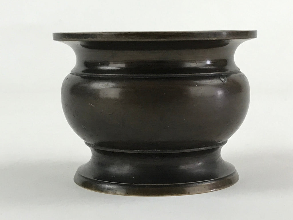 Japanese Buddhist Altar Fitting Incense Burner Vtg Koro Cup Lotus Brown BA33