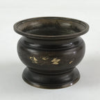 Japanese Buddhist Altar Fitting Incense Burner Vtg Koro Cup Lotus Brown BA33