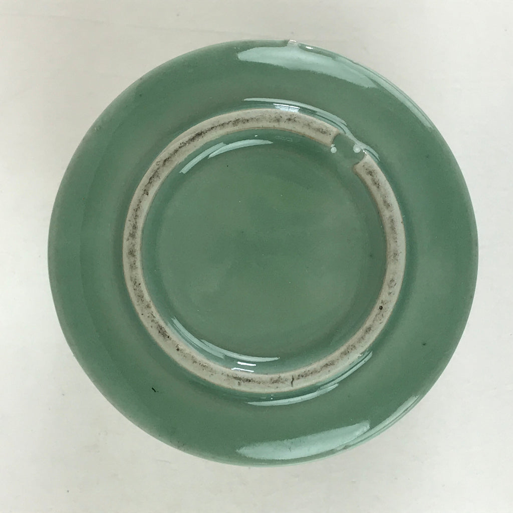 Japanese Buddhist Altar Fitting Incense Burner Vtg Light Green glaze Koro Butsug