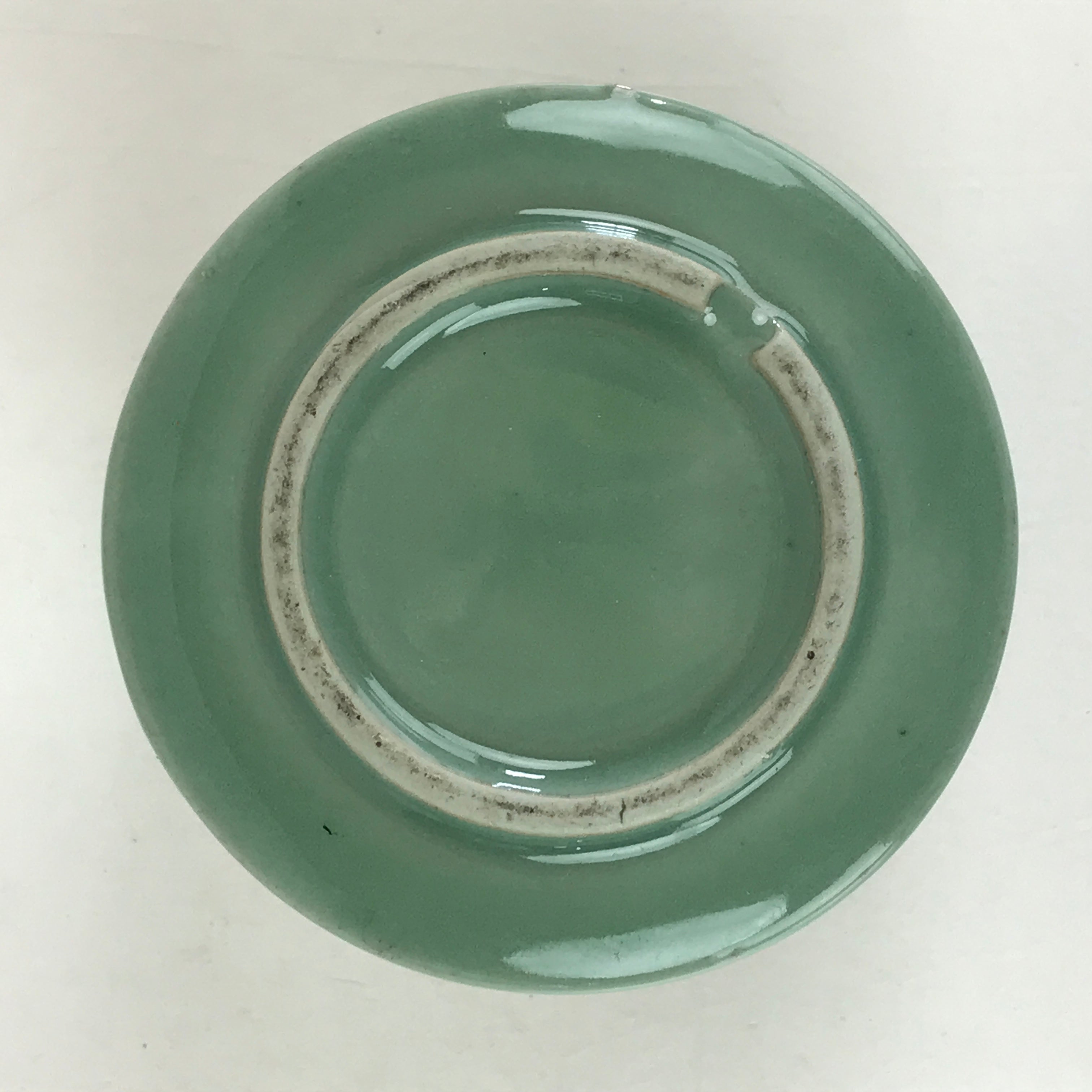 Japanese Buddhist Altar Fitting Incense Burner Vtg Light Green glaze Koro Butsug