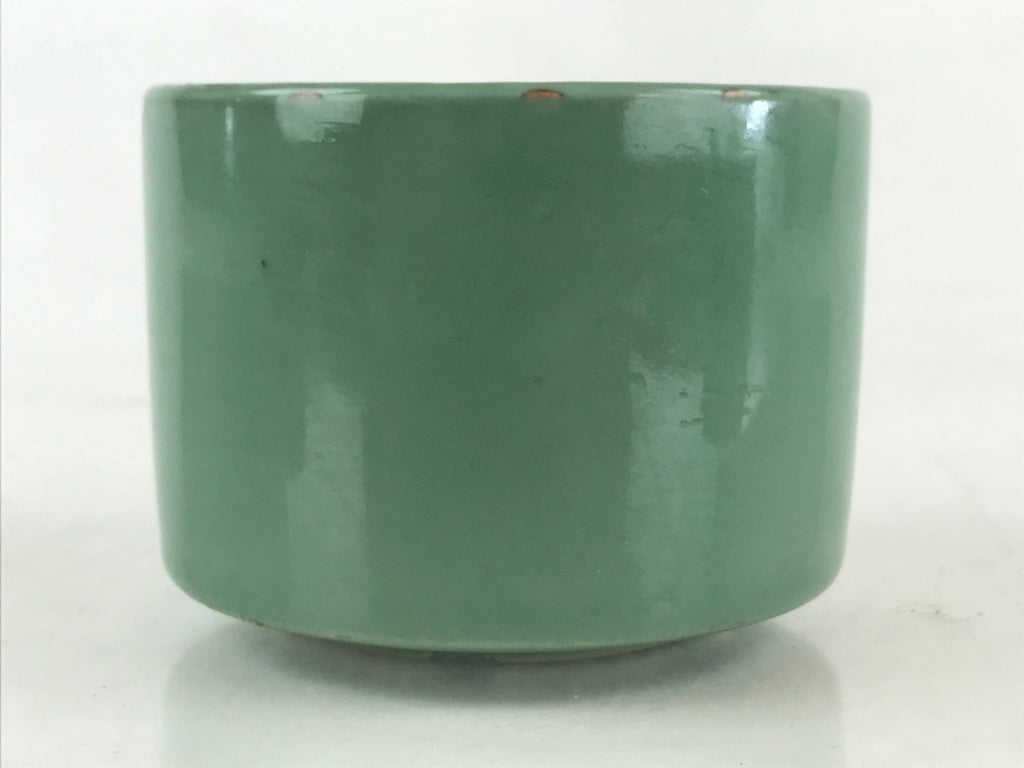 Japanese Buddhist Altar Fitting Incense Burner Vtg Light Green glaze Koro Butsug
