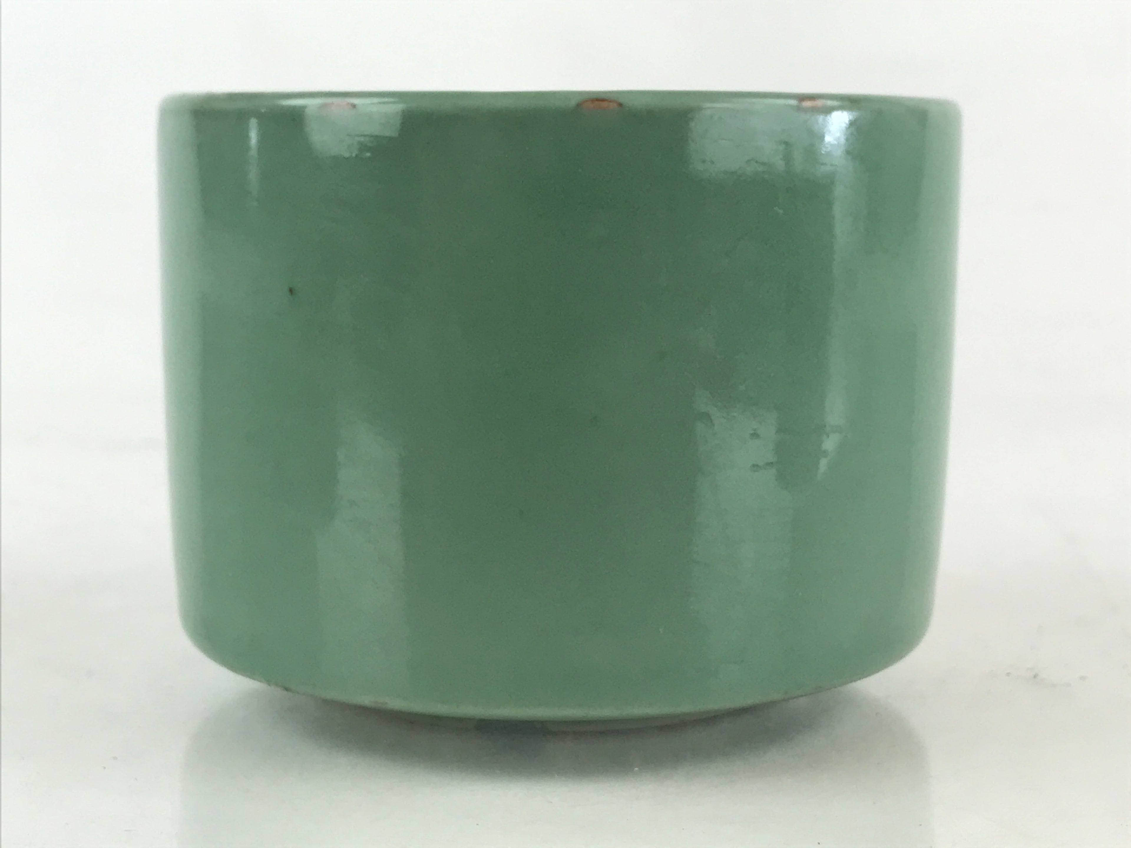 Japanese Buddhist Altar Fitting Incense Burner Vtg Light Green glaze Koro Butsug