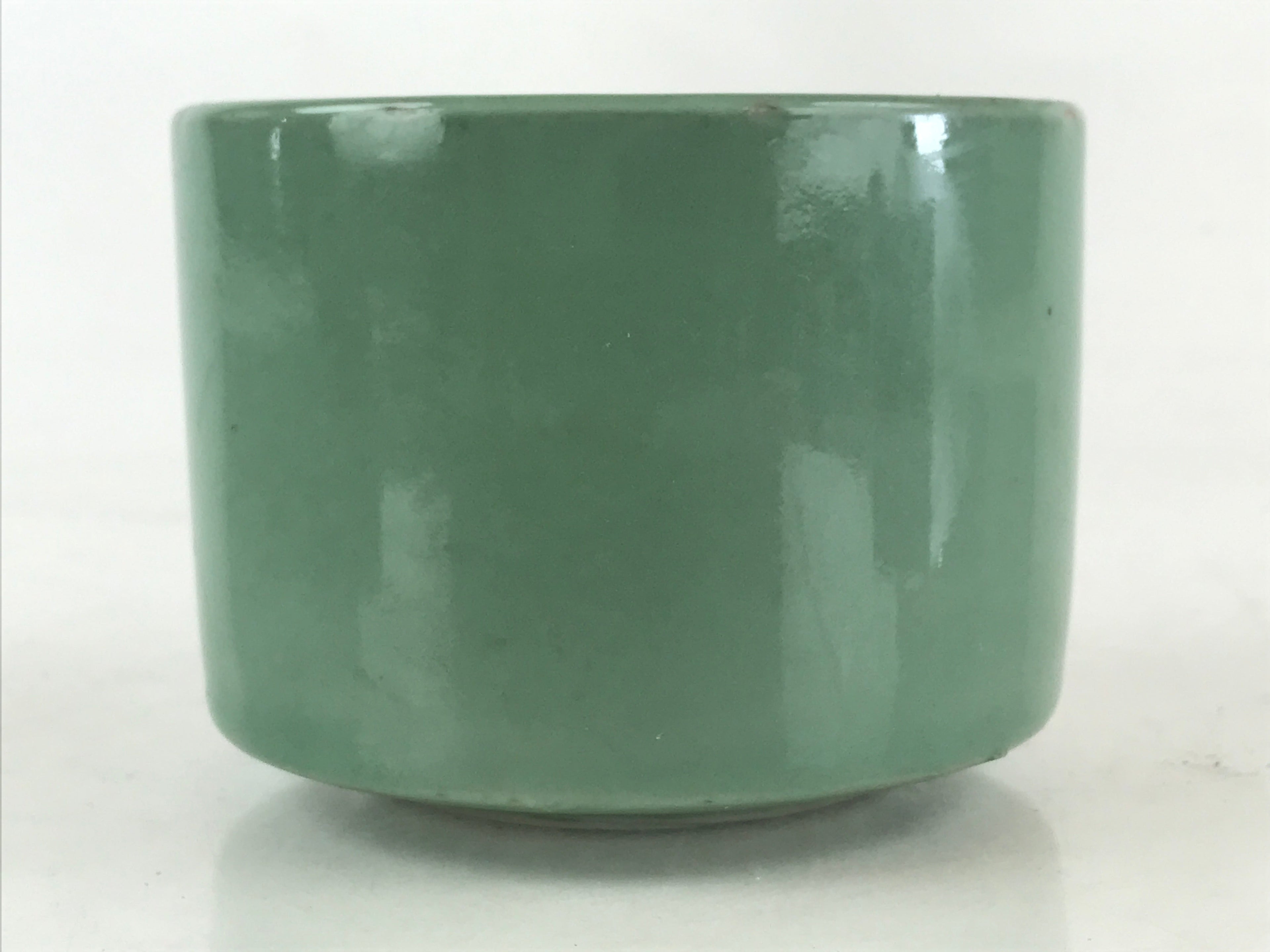 Japanese Buddhist Altar Fitting Incense Burner Vtg Light Green glaze Koro Butsug