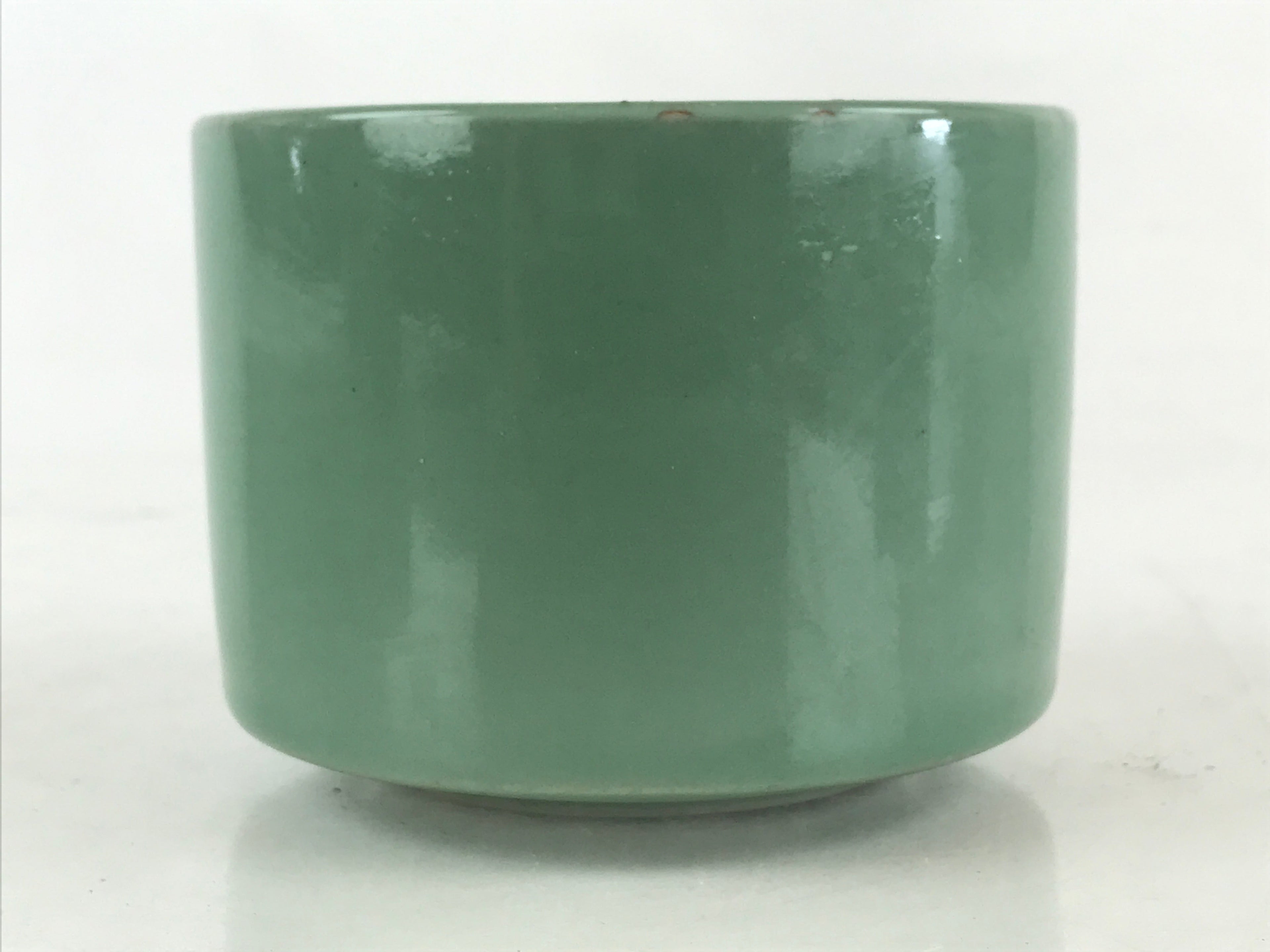 Japanese Buddhist Altar Fitting Incense Burner Vtg Light Green glaze Koro Butsug