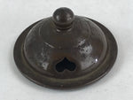 Japanese Buddhist Altar Fitting Incense Burner Vtg Metal Koro Brown Leaf BA43