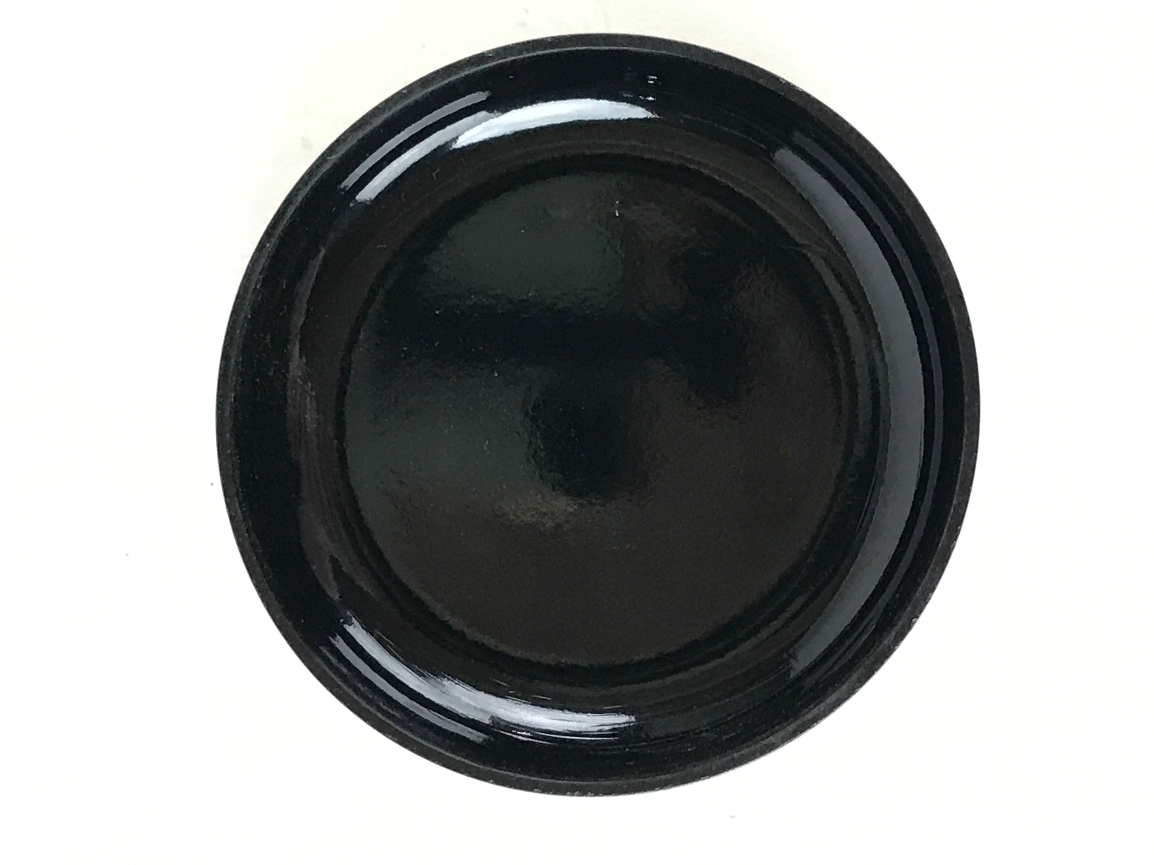 Japanese Buddhist Altar Fitting Incense Container Round Kogo Black Flower BU971