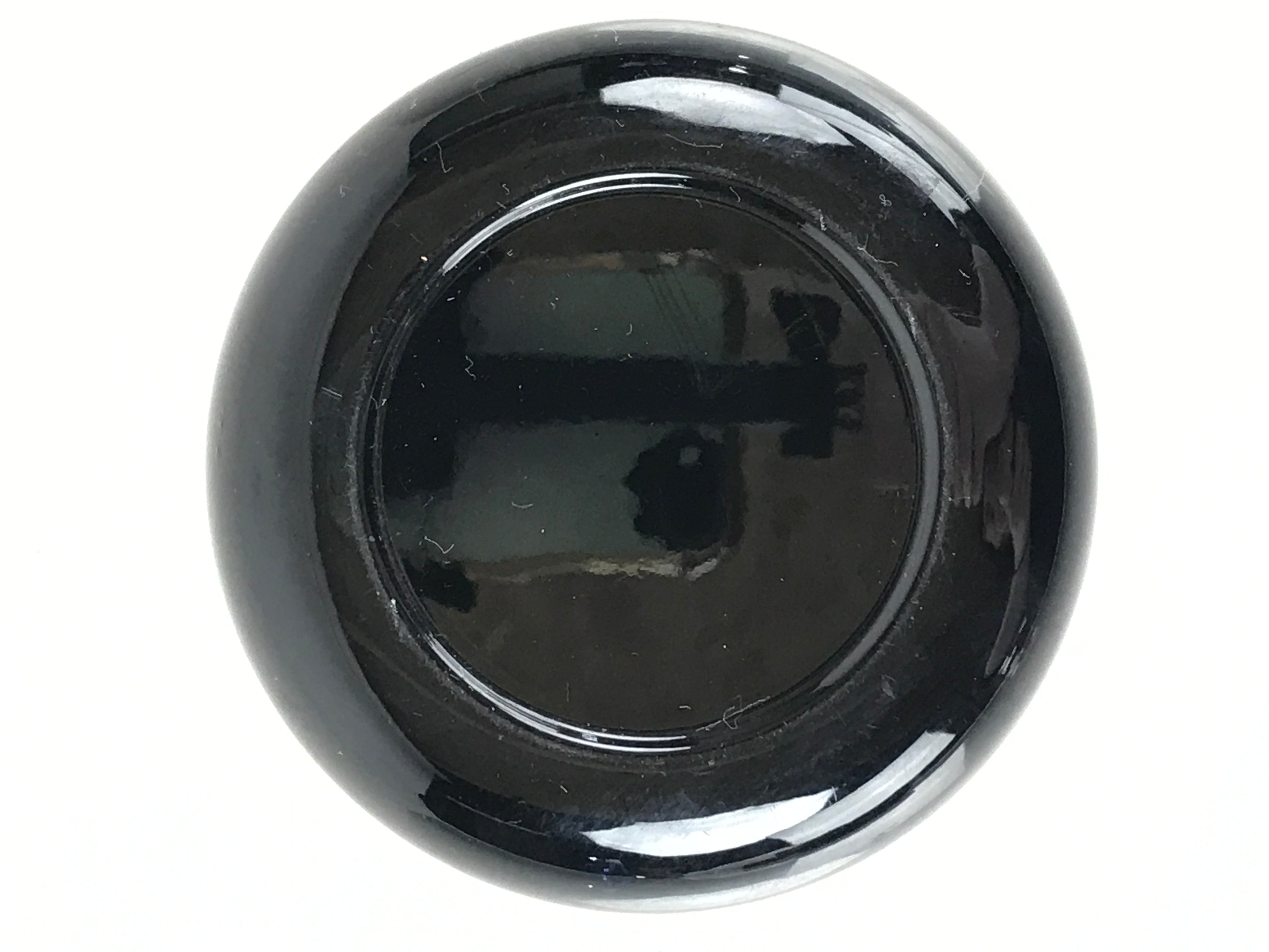 Japanese Buddhist Altar Fitting Incense Container Round Kogo Black Flower BU971