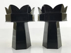 Japanese Buddhist Altar Fitting Kuge Offering Stand Vtg 2pc Gold Pair BA415