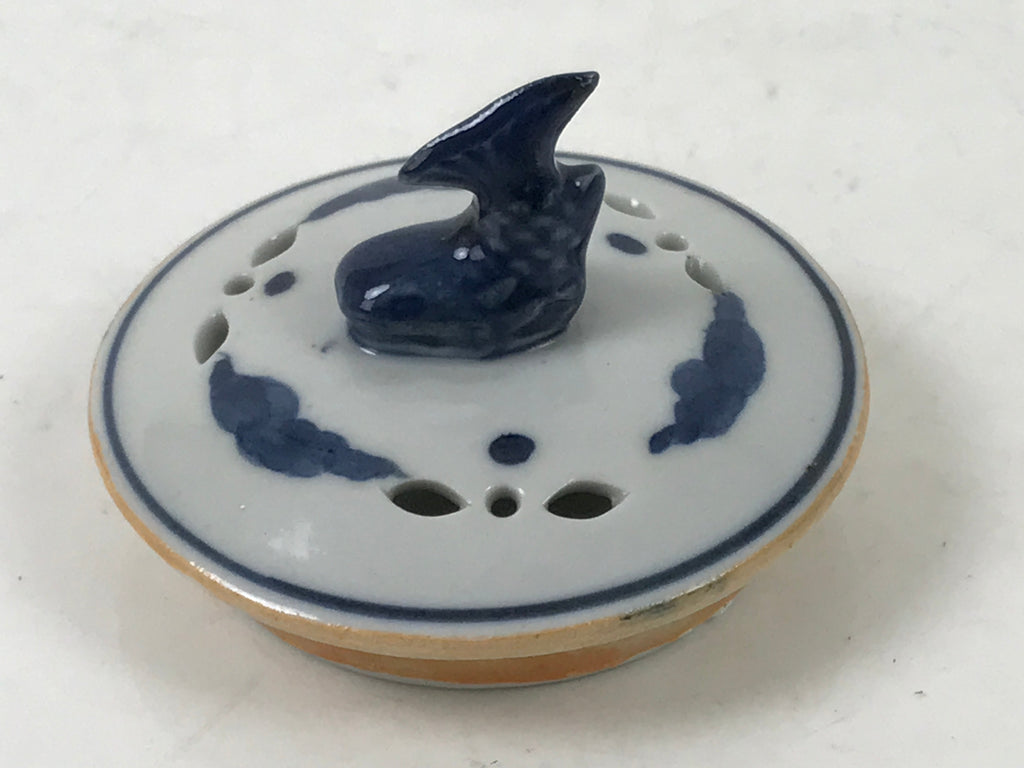 Japanese Buddhist Altar Fitting Kutani Porcelain Incense Burner Koro Blue BA531
