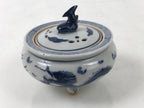 Japanese Buddhist Altar Fitting Kutani Porcelain Incense Burner Koro Blue BA531