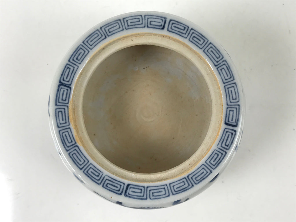 Japanese Buddhist Altar Fitting Kutani Porcelain Incense Burner Koro Blue BA531