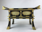 Japanese Buddhist Altar Fitting Lacquer Kyozukue Offering Table Black Gold BA220