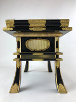 Japanese Buddhist Altar Fitting Lacquer Kyozukue Offering Table Black Gold BA220