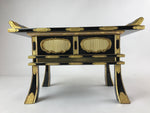 Japanese Buddhist Altar Fitting Lacquer Kyozukue Offering Table Black Gold BA220