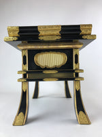 Japanese Buddhist Altar Fitting Lacquer Kyozukue Offering Table Black Gold BA220