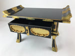 Japanese Buddhist Altar Fitting Lacquer Kyozukue Offering Table Black Gold BA220