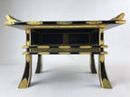 Japanese Buddhist Altar Fitting Lacquer Kyozukue Offering Table Black Gold BA220