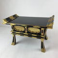 Japanese Buddhist Altar Fitting Lacquer Kyozukue Offering Table Black Gold BA220