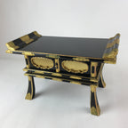 Japanese Buddhist Altar Fitting Lacquer Kyozukue Offering Table Black Gold BA220