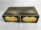 Japanese Buddhist Altar Fitting Lacquer Kyozukue Offering Table Black Gold BA371